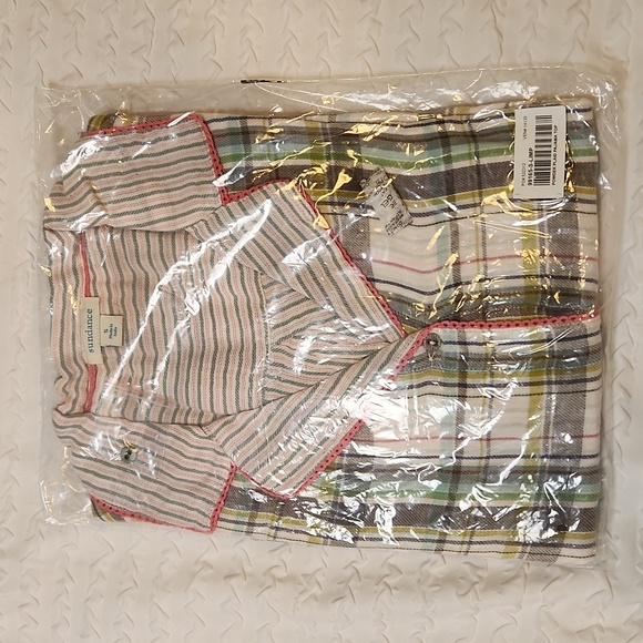 Sundance Plaid Pajama Flannel Button Front Shirt NWT New in Package Sm & Med - Picture 6 of 13